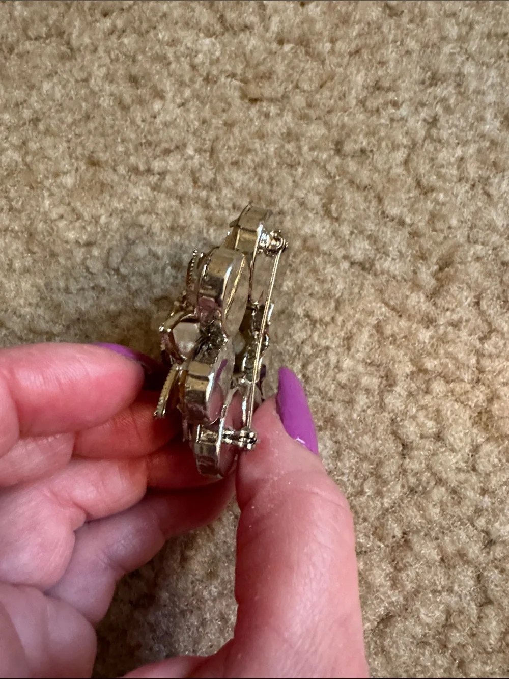 Yellow Floral Crystal Accent Brooch